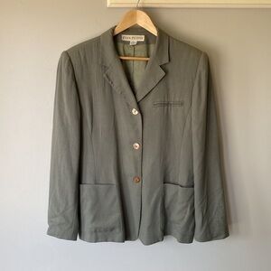 Vintage Evan Picone sage green linen blend blazer
